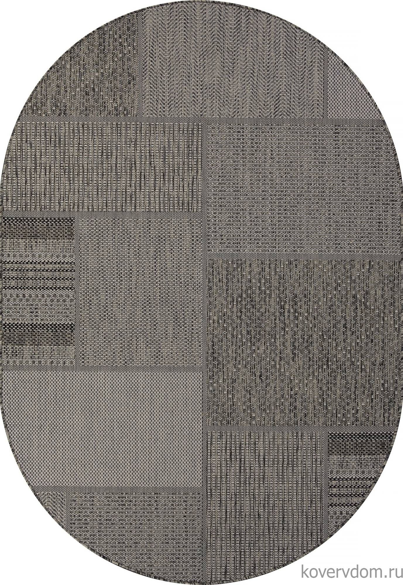 Ковер-циновка KAIR S139 BLACK-GRAY Овал