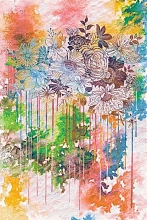 Шерстяной ковер из Монголии из шерсти Hunnu R Цветы 6A1883 175