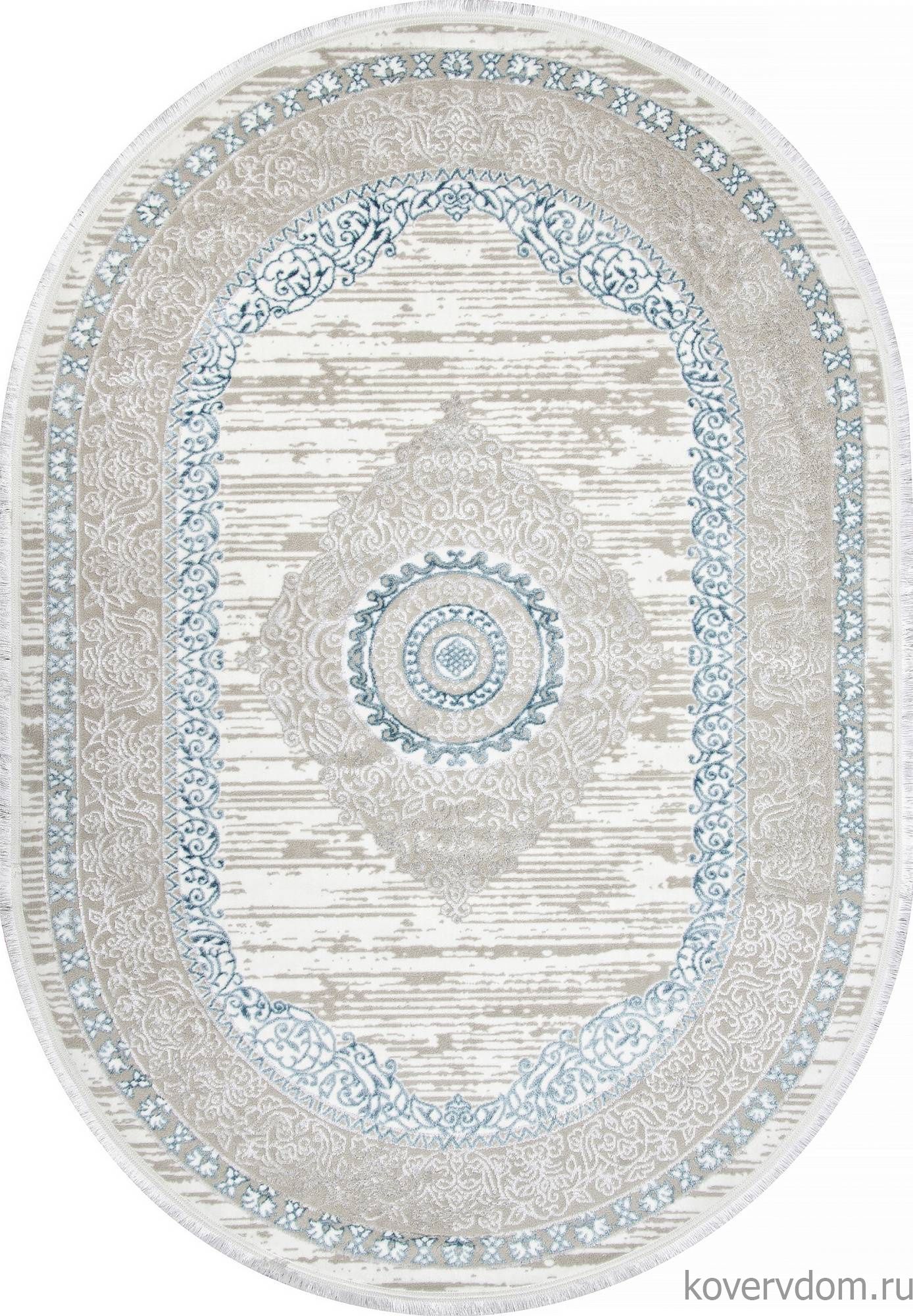 Ковер ALFANI Q012A BLUE FDY / CREAM SHRINK Овал