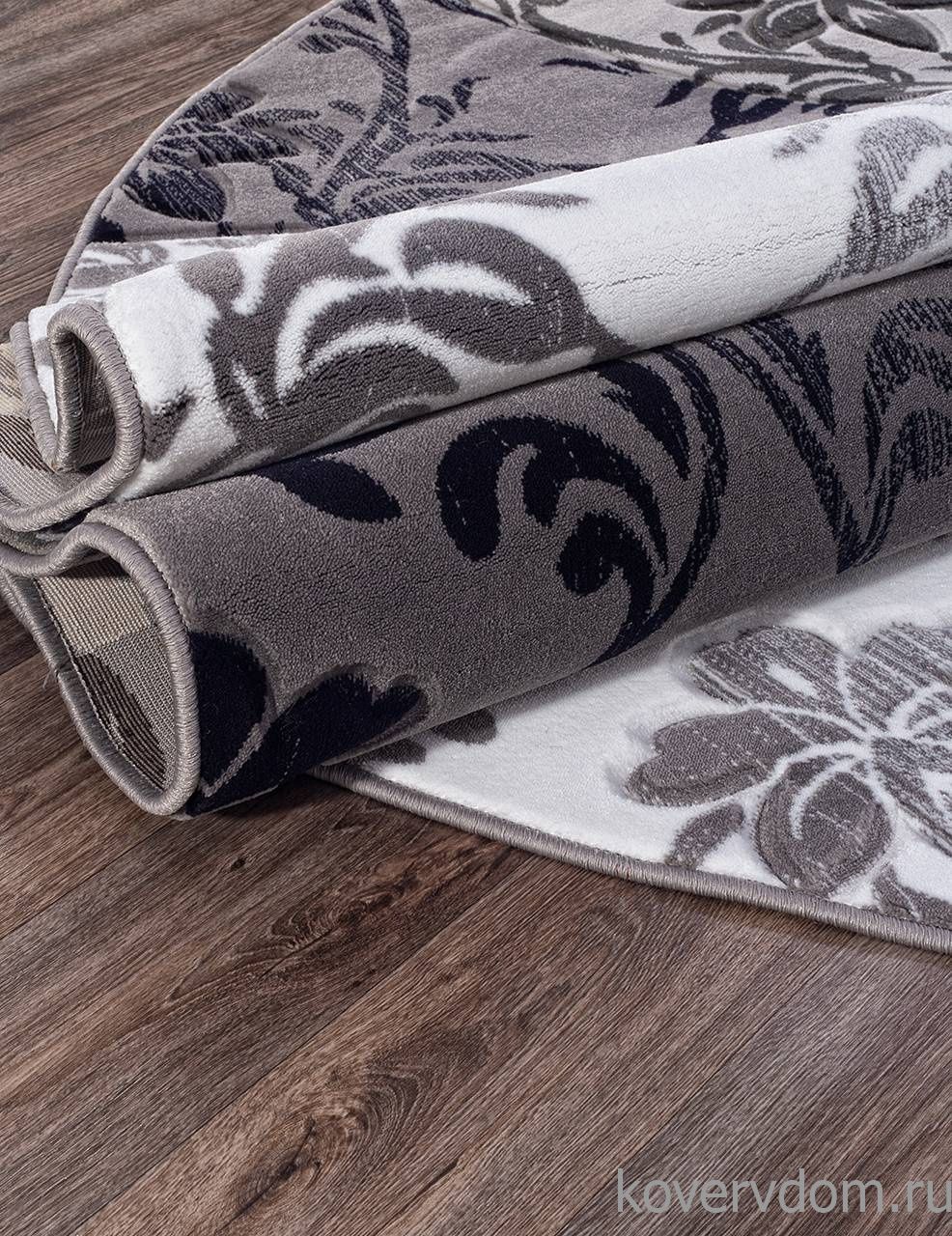 Ковер MEGA CARVING D268 GRAY Овал