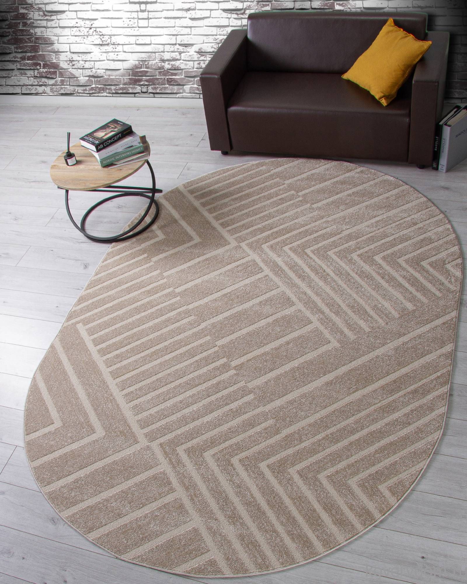 Ковер DIOS F438 LIGHT BEIGE Овал