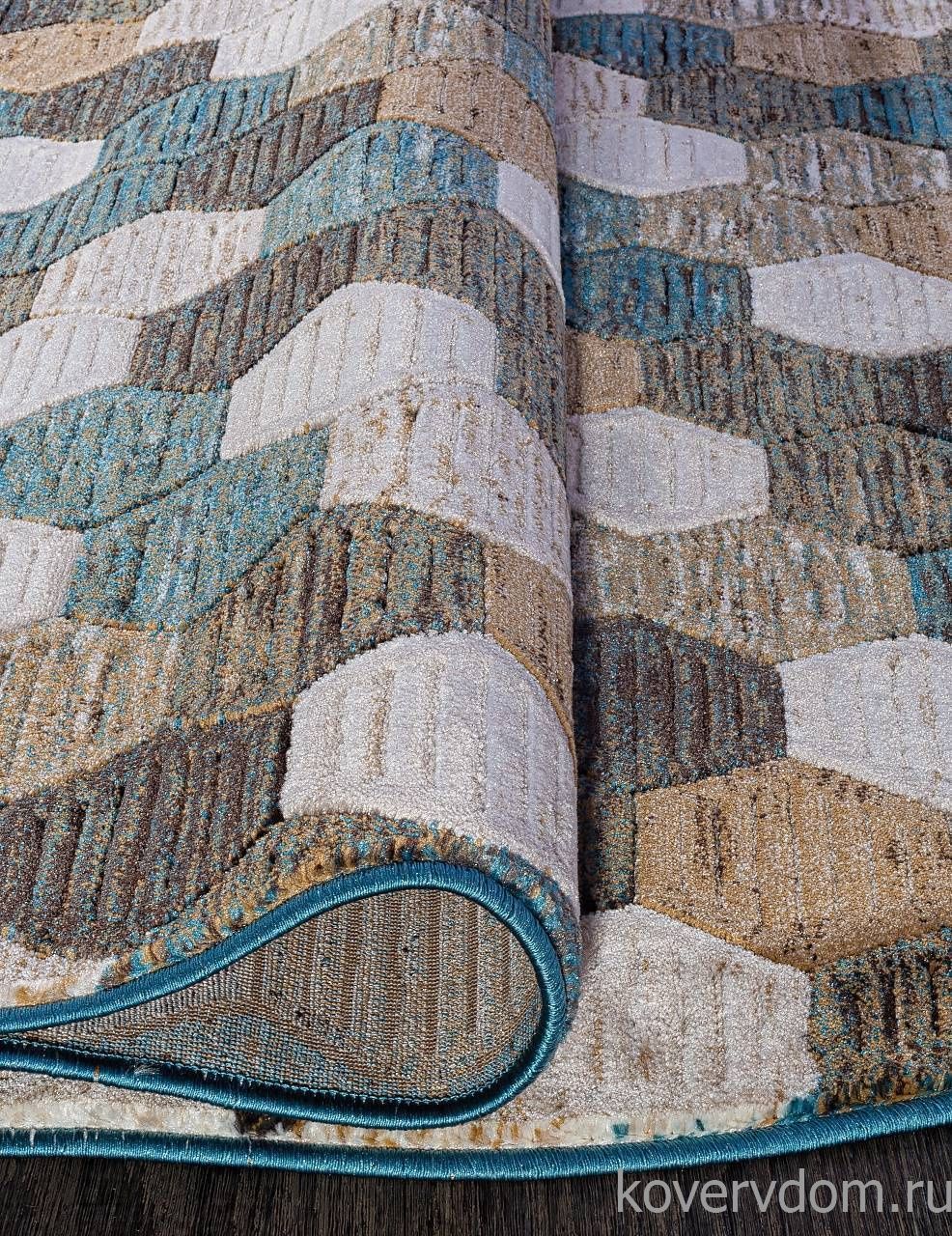 Ковер MATRIX D579 BEIGE-BLUE Овал